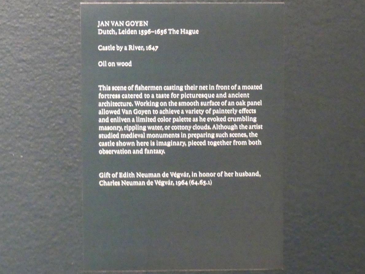 Jan van Goyen (1621–1657), Schloss an einem Fluss, New York, Metropolitan Museum of Art (Met), Saal 965, 1647, Bild 2/2