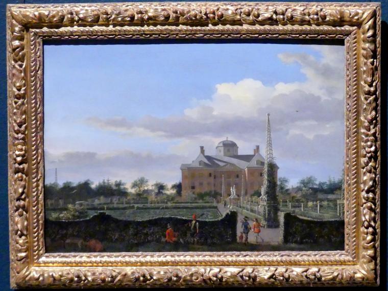 Jan van der Heyden (1652–1712), Das Huis ten Bosch in Den Haag und sein formeller Garten (Blick von Osten), New York, Metropolitan Museum of Art (Met), Saal 965, um 1652–1653, Bild 1/2