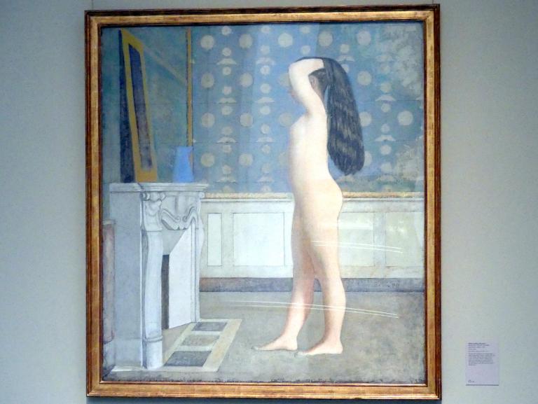 Balthus (Balthasar Kłossowski de Rola) (1935–1957), Weiblicher Akt vor einem Spiegel, New York, Metropolitan Museum of Art (Met), Saal 961, 1955