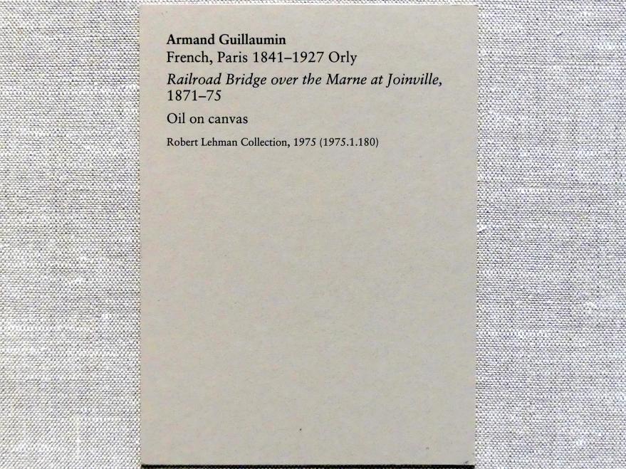 Armand Guillaumin (1869–1899), Eisenbahnbrücke über die Marne bei Joinville, New York, Metropolitan Museum of Art (Met), Saal 961, 1871–1875, Bild 2/2