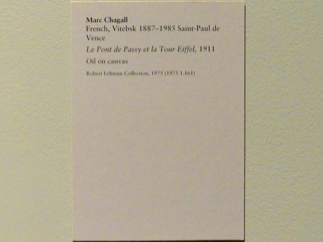 Marc Chagall (1910–1972), Der Pont de Passy und die Tour Eiffel, New York, Metropolitan Museum of Art (Met), Saal 955, 1911, Bild 2/2