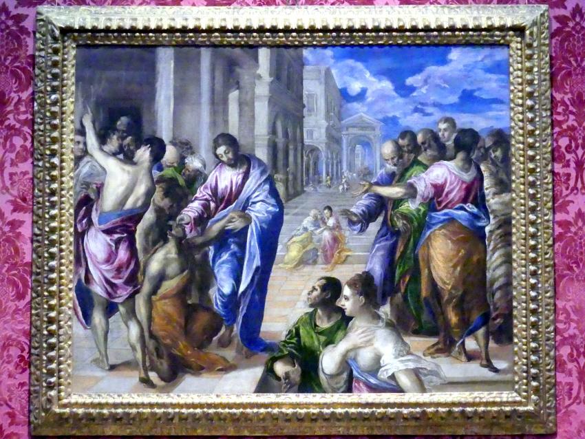 El Greco (Domínikos Theotokópoulos) (1567–1613), Christus heilt den Blinden, New York, Metropolitan Museum of Art (Met), Saal 958, um 1570
