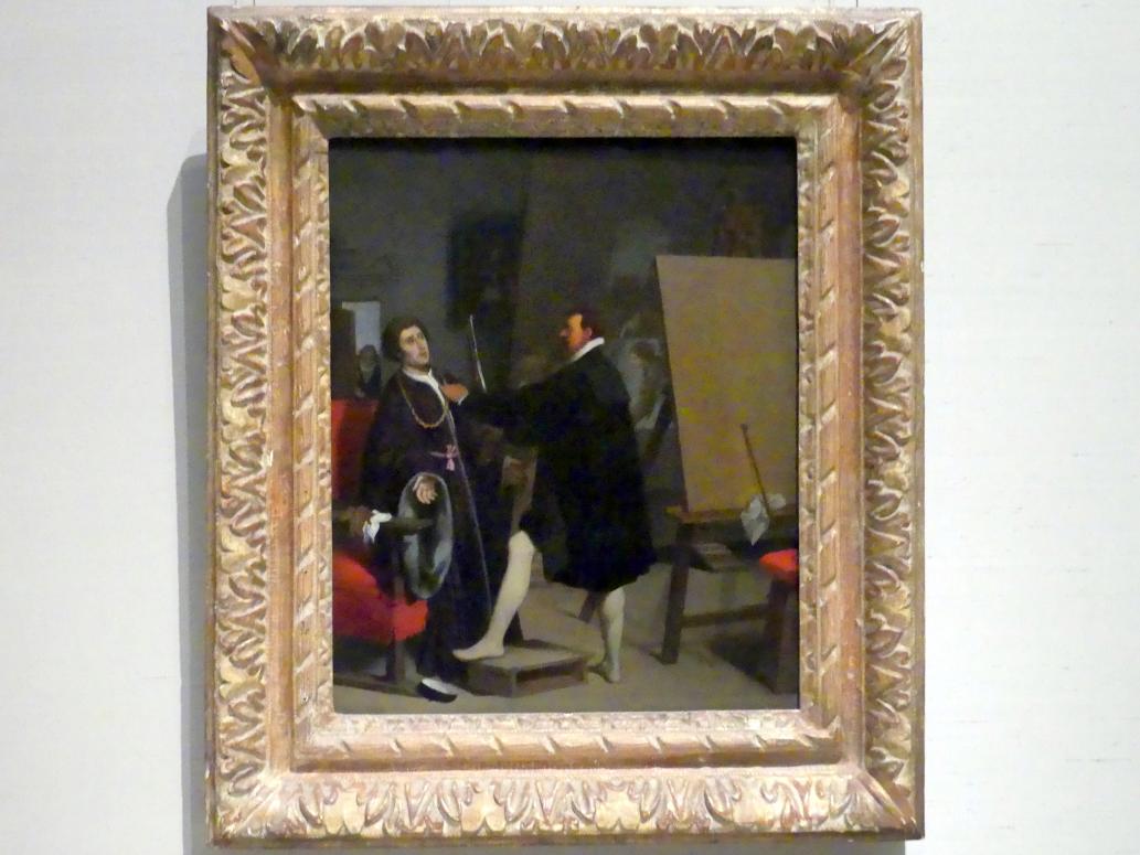Jean-Auguste-Dominique Ingres (1805–1856), Aretino im Studio von Tintoretto, New York, Metropolitan Museum of Art (Met), Saal 957, 1848, Bild 1/2