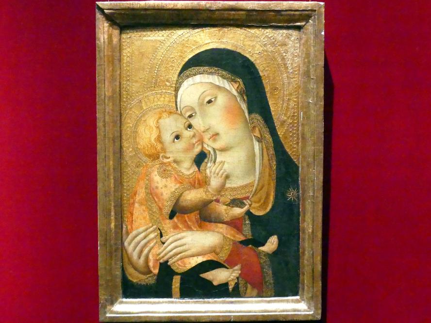 Sano di Pietro (Werkstatt) (1454–1465), Maria mit Kind, New York, Metropolitan Museum of Art (Met), Saal 956, um 1448–1460