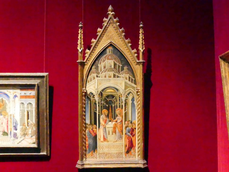 Giovanni di Paolo (1435–1475), Verkündigung an Zacharias, New York, Metropolitan Museum of Art (Met), Saal 956, um 1455–1460