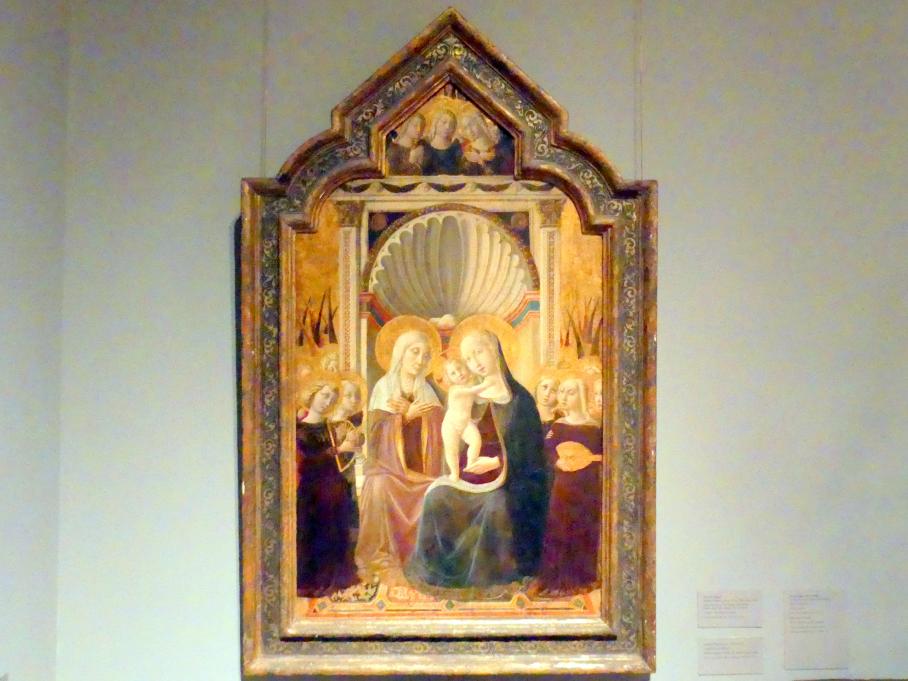 Nicolò Alunno (Niccolò di Liberatore) (1459–1492), Heilige Anna Selbdritt mit Engeln, New York, Metropolitan Museum of Art (Met), Saal 954, um 1458–1461, Bild 1/2
