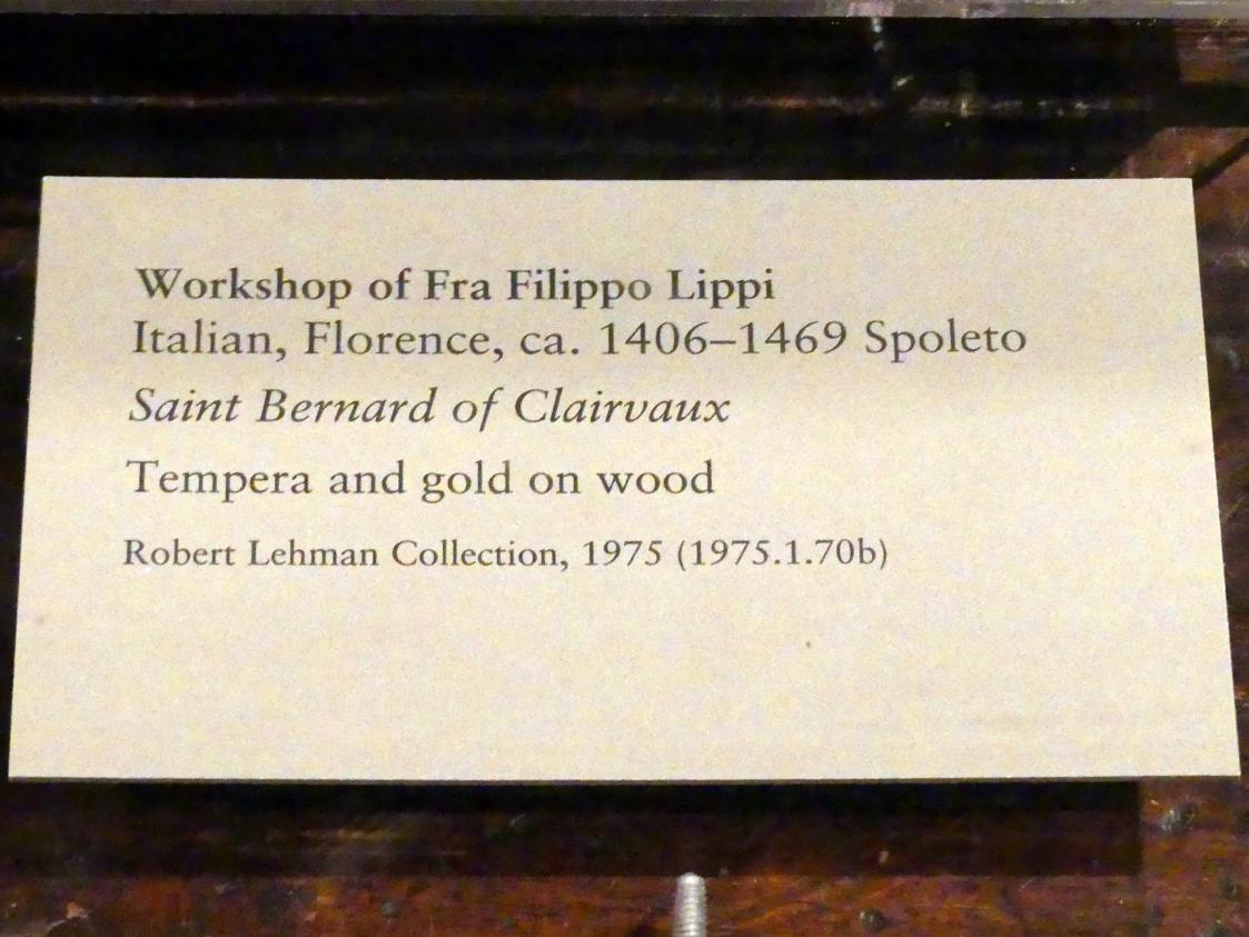Fra Filippo Lippi (1426–1462), Heiliger Bernhard von Clairvaux, New York, Metropolitan Museum of Art (Met), Saal 954, Undatiert, Bild 2/2