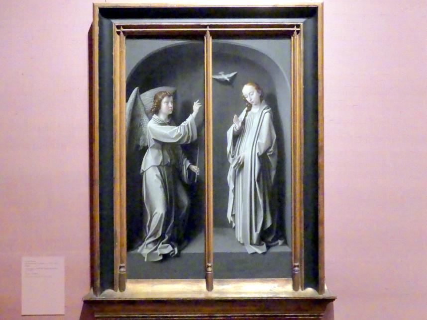 Gerard David (1475–1519), Erzengel Gabriel; Mariä Verkündigung, New York, Metropolitan Museum of Art (Met), Saal 953, um 1510, Bild 1/2