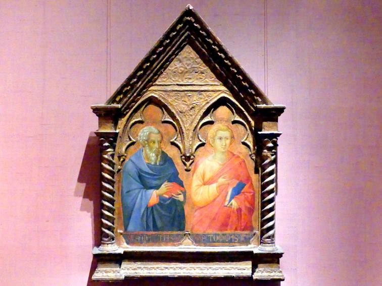 Bartolomeo Bulgarini (1342–1370), Die Apostel Matthias und Thomas, New York, Metropolitan Museum of Art (Met), Saal 952, um 1350, Bild 1/2