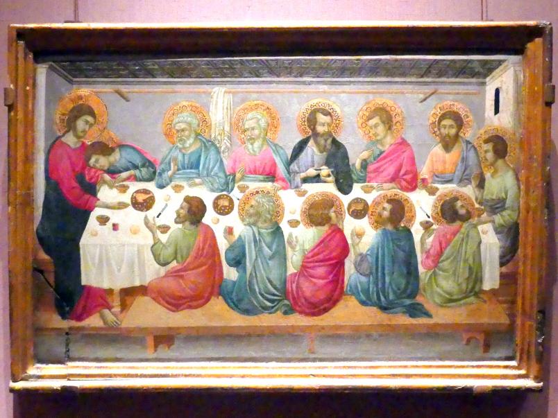 Ugolino di Nerio (1305–1332), Das letzte Abendmahl, Florenz, Franziskanerkirche Santa Croce, jetzt New York, Metropolitan Museum of Art (Met), Saal 952, um 1325–1330, Bild 1/2