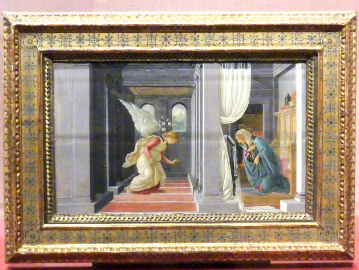 Sandro Botticelli (1462–1500), Die Verkündigung, New York, Metropolitan Museum of Art (Met), Saal 952, um 1485–1492, Bild 1/2