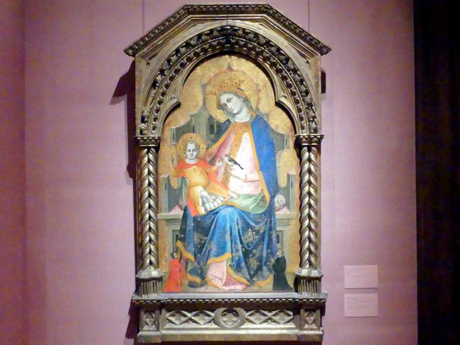Lorenzo Veneziano (1362–1372), Thronende Maria mit Kind und zwei Stiftern, New York, Metropolitan Museum of Art (Met), Saal 952, um 1360–1365