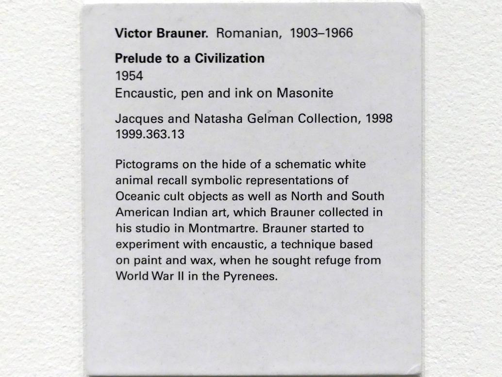 Victor Brauner (1930–1963), Vorspiel zu einer Zivilisation, New York, Metropolitan Museum of Art (Met), Saal 906, 1954, Bild 2/2