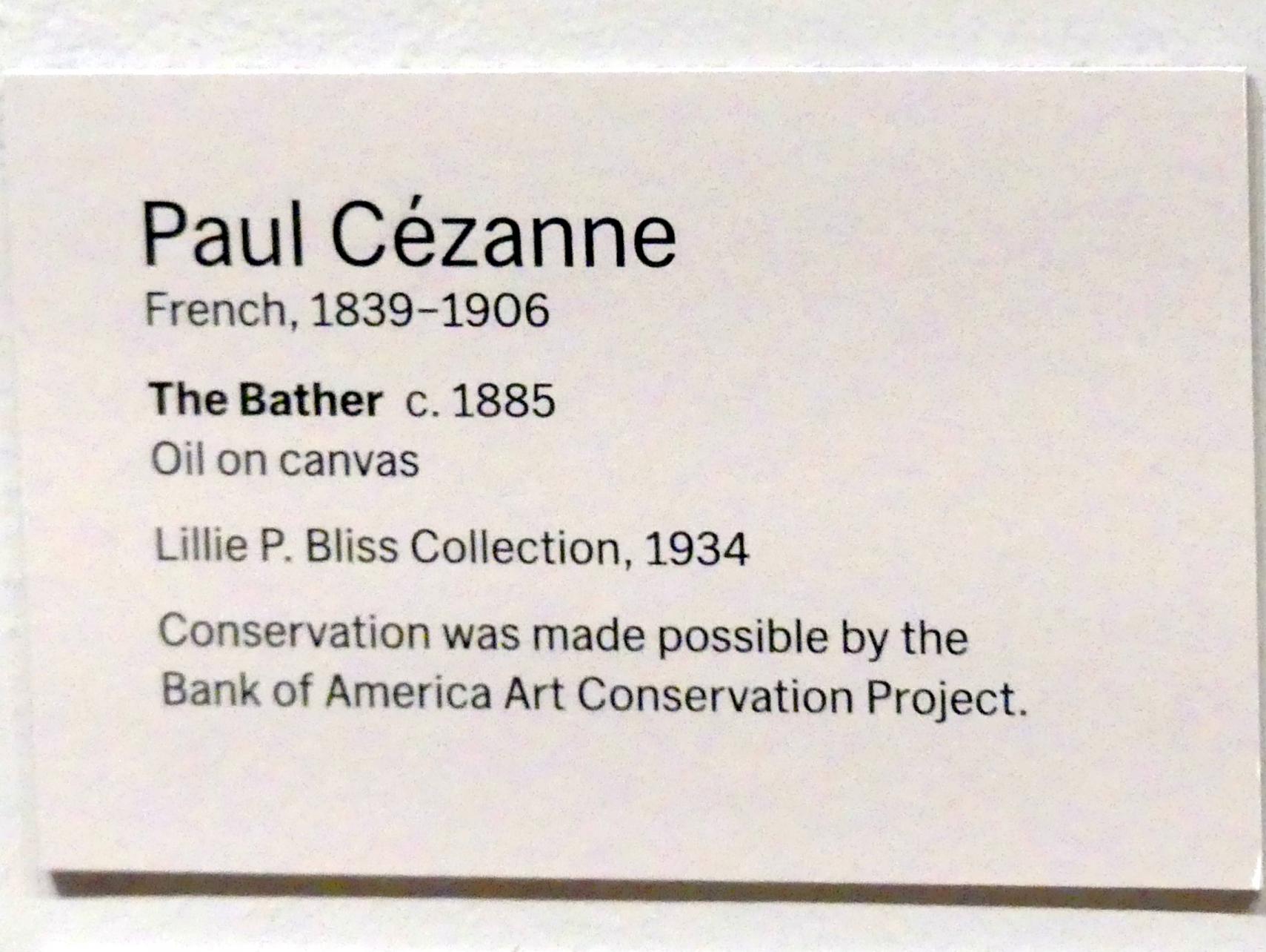 Paul Cézanne (1866–1906), Badender, New York, Museum of Modern Art (MoMA), Saal 501, um 1885, Bild 2/3