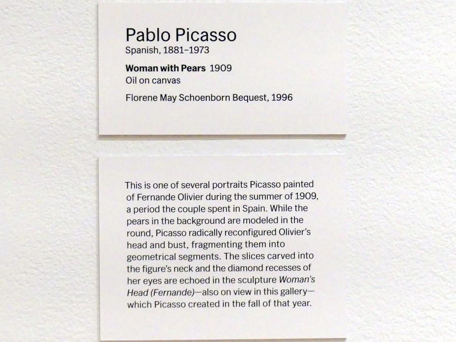 Pablo Picasso (1897–1972), Frau mit Birnen, New York, Museum of Modern Art (MoMA), Saal 503, 1909, Bild 2/2
