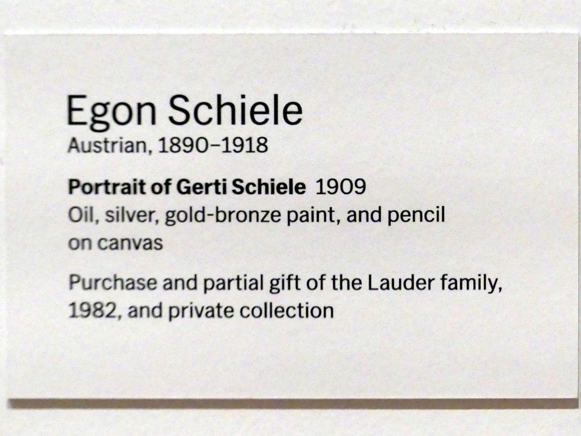 Egon Schiele (1908–1918), Porträt von Gerti Schiele, New York, Museum of Modern Art (MoMA), Saal 504, 1909, Bild 2/2