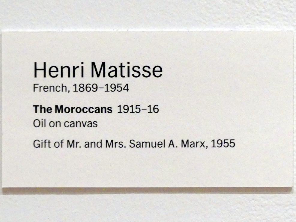 Henri Matisse (1898–1953), Die Marokkaner, New York, Museum of Modern Art (MoMA), Saal 506, 1915–1916, Bild 2/2