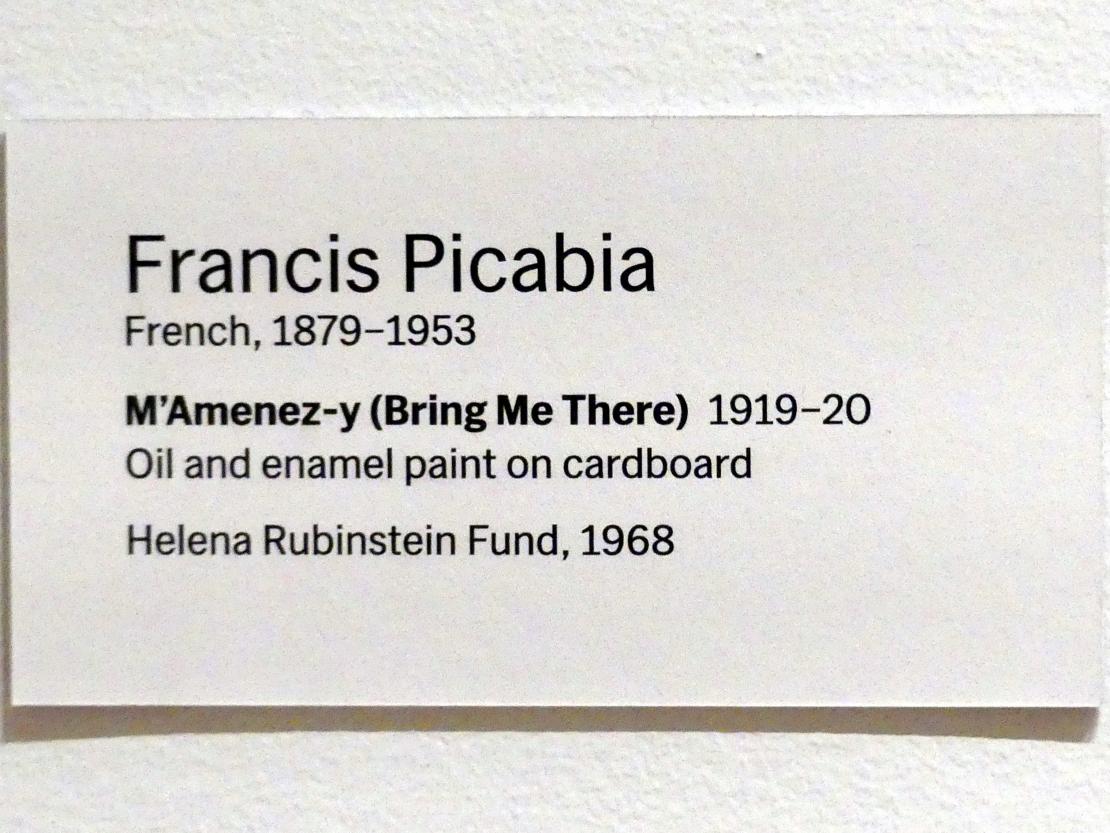 Francis Picabia (1908–1948), M'Amenez-y - Bring mich dahin, New York, Museum of Modern Art (MoMA), Saal 508, 1919–1920, Bild 2/2