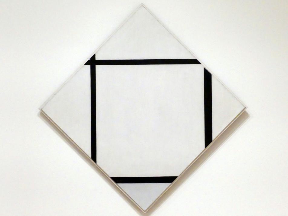 Piet Mondrian (1908–1942), Tableau I: Raute mit vier Linien und Grau, New York, Museum of Modern Art (MoMA), Saal 512, 1926, Bild 1/2