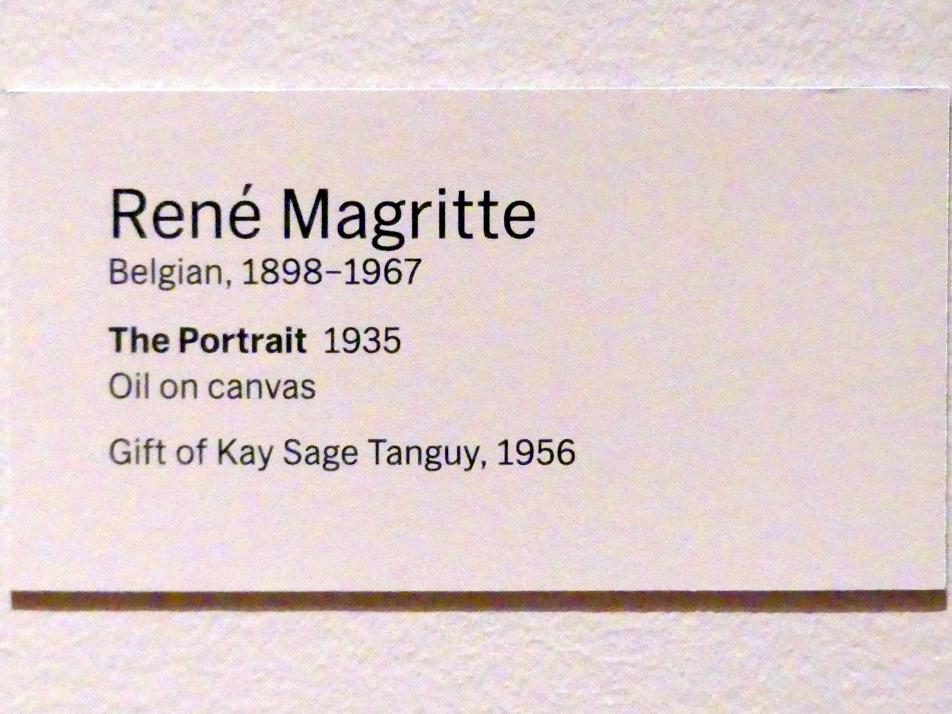 René Magritte (1926–1967), Das Porträt, New York, Museum of Modern Art (MoMA), Saal 517, 1935, Bild 2/2