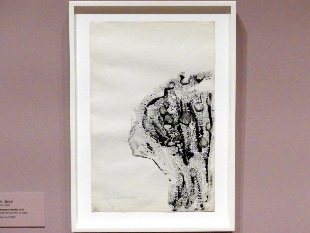 Marcel Jean (1936–1941), Ohne Titel (Frauenprofil), New York, Museum of Modern Art (MoMA), Saal 517, 1936, Bild 1/2