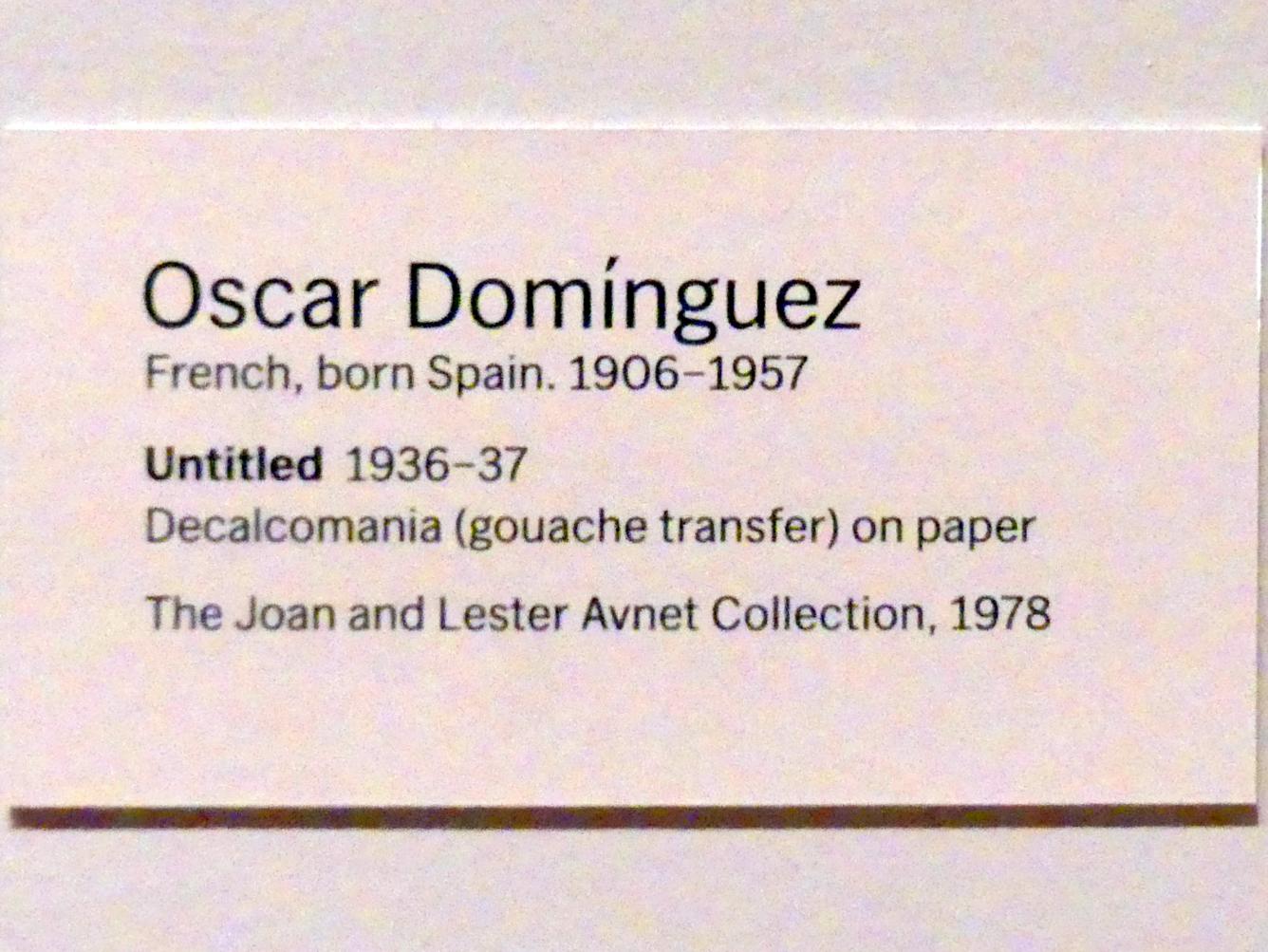 Óscar Domínguez (1932–1943), Ohne Titel, New York, Museum of Modern Art (MoMA), Saal 517, 1936–1937, Bild 2/2