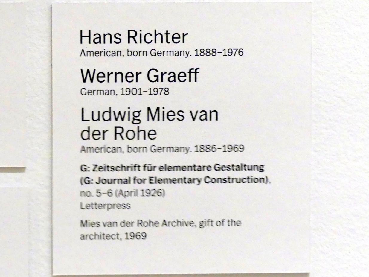 Hans Richter (1921–1926), G: Zeitschrift für elementare Gestaltung, New York, Museum of Modern Art (MoMA), Saal 519, 1926, Bild 2/2