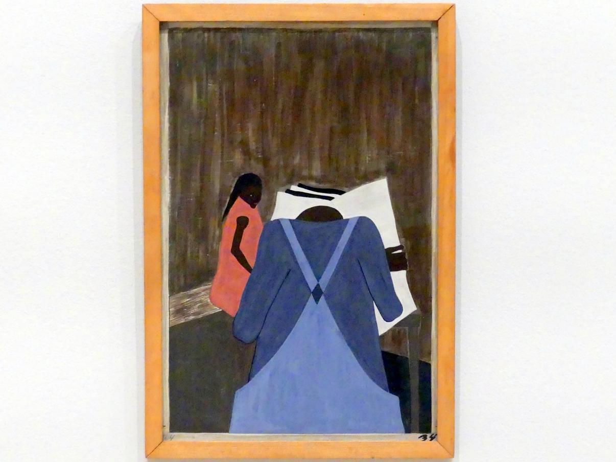 Jacob Lawrence (1940), Aus der Serie Migration, #34, New York, Museum of Modern Art (MoMA), Saal 402, 1940–1941, Bild 1/3