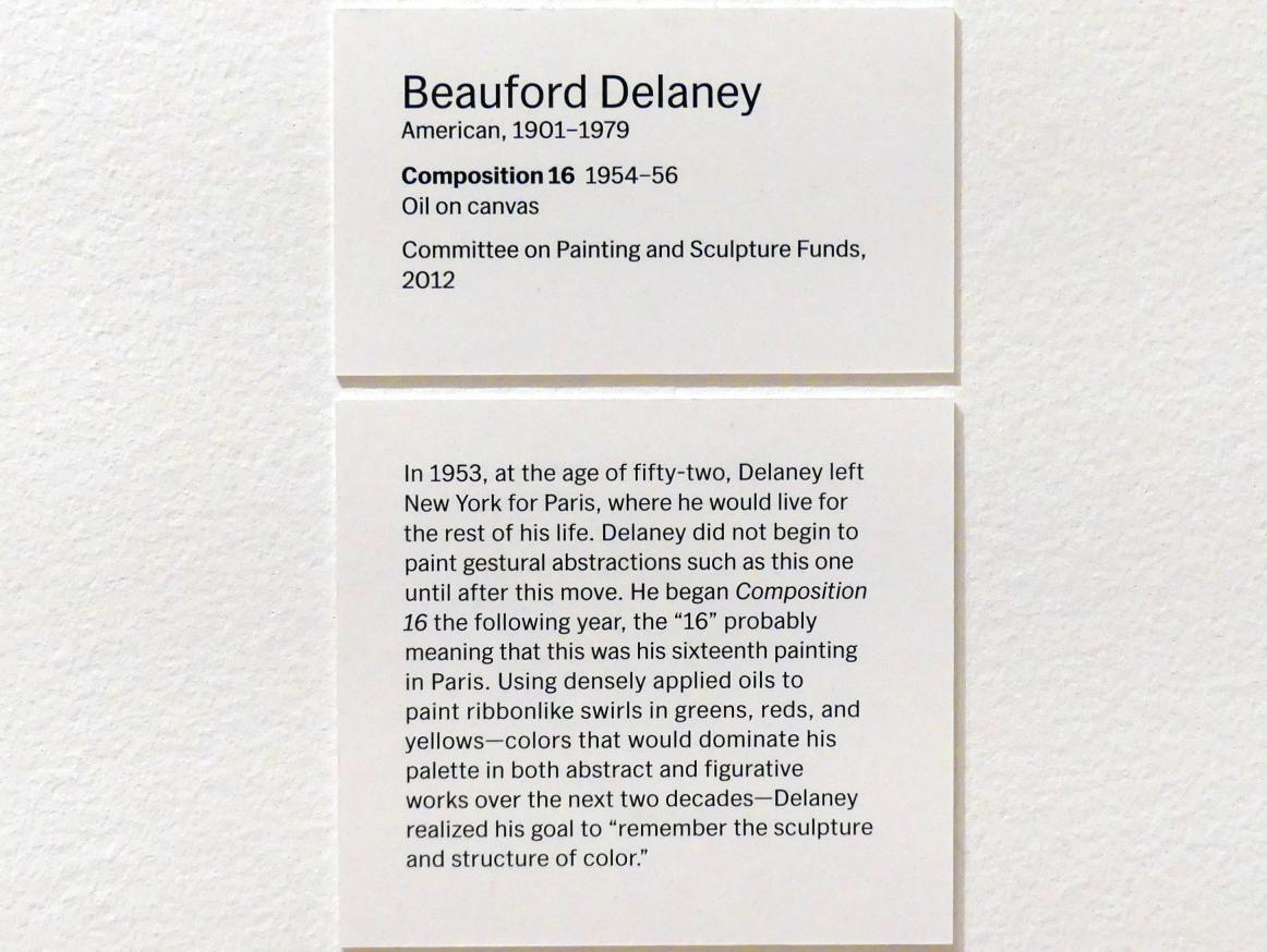 Beauford Delaney (1955), Komposition 16, New York, Museum of Modern Art (MoMA), Saal 405, 1954–1956, Bild 2/2