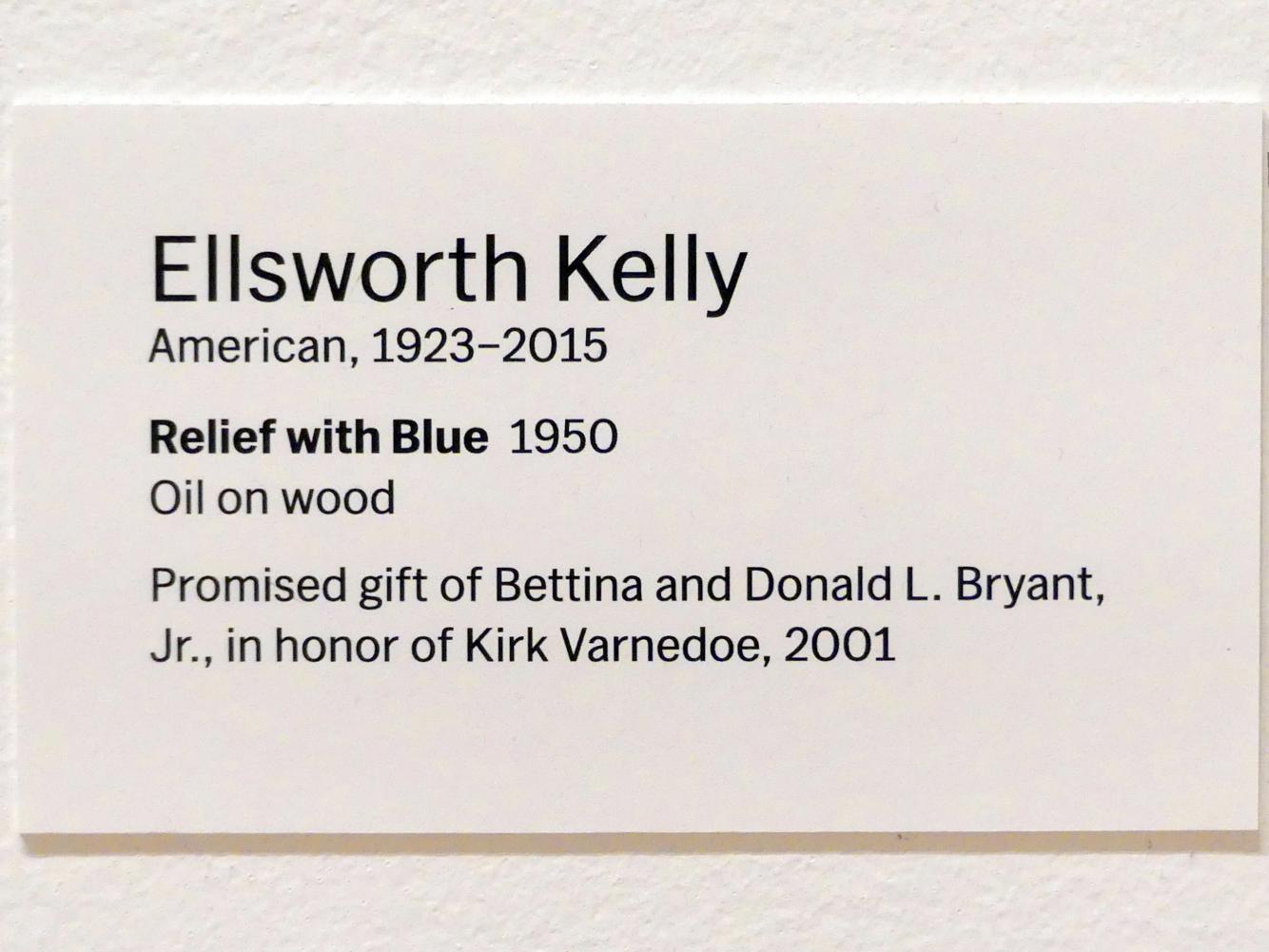 Ellsworth Kelly (1950–2004), Relief mit Blau, New York, Museum of Modern Art (MoMA), Saal 406, 1950, Bild 2/2