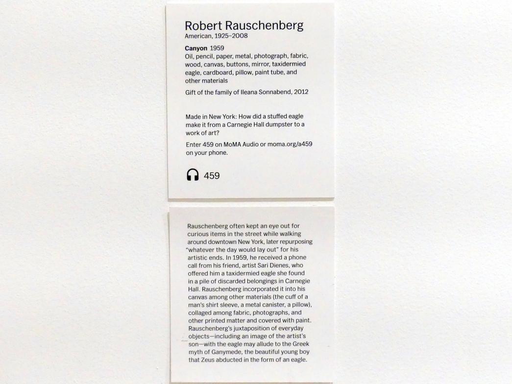 Robert Rauschenberg (1956–1990), Canyon, New York, Museum of Modern Art (MoMA), Saal 408, 1959, Bild 5/5