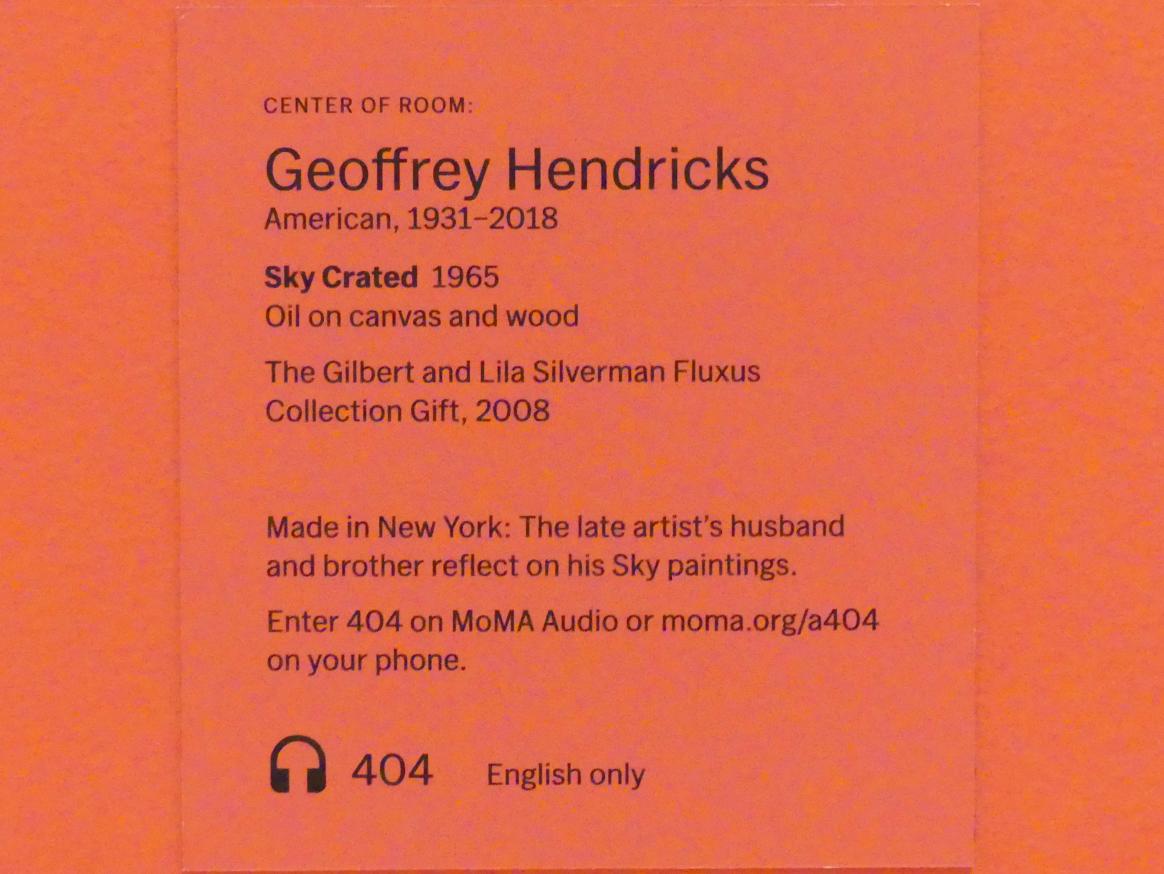 Geoffrey Hendricks (1965), Kistenförmiger Himmel, New York, Museum of Modern Art (MoMA), Saal 410, 1965, Bild 4/4