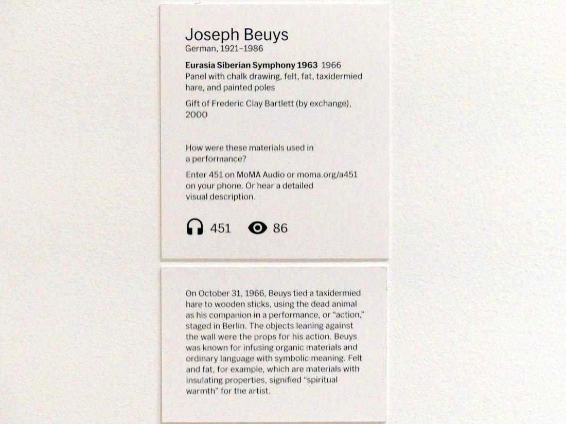 Joseph Beuys (1948–1985), Eurasische sibirische Symphonie 1963, New York, Museum of Modern Art (MoMA), Saal 413, 1966, Bild 6/6