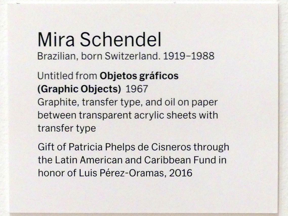 Mira Schendel (1964–1967), Ohne Titel aus Grafische Objekte, New York, Museum of Modern Art (MoMA), Saal 413, 1967, Bild 2/2