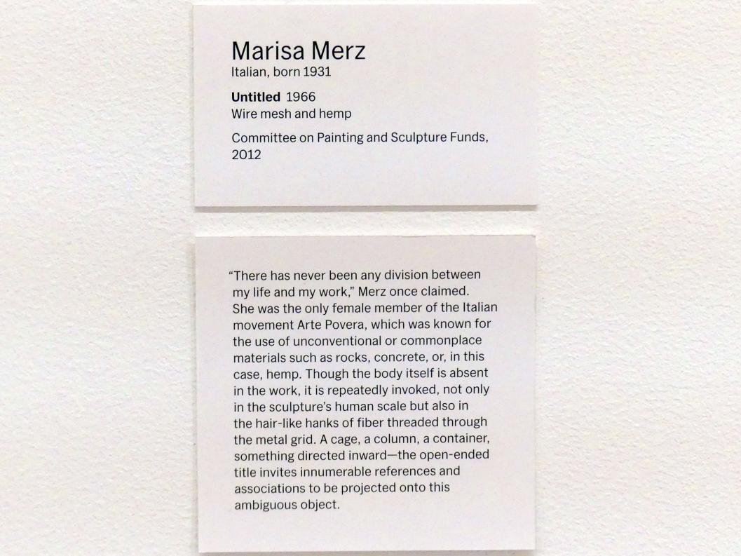 Marisa Merz (1966–1969), Ohne Titel, New York, Museum of Modern Art (MoMA), Saal 413, 1966, Bild 3/3