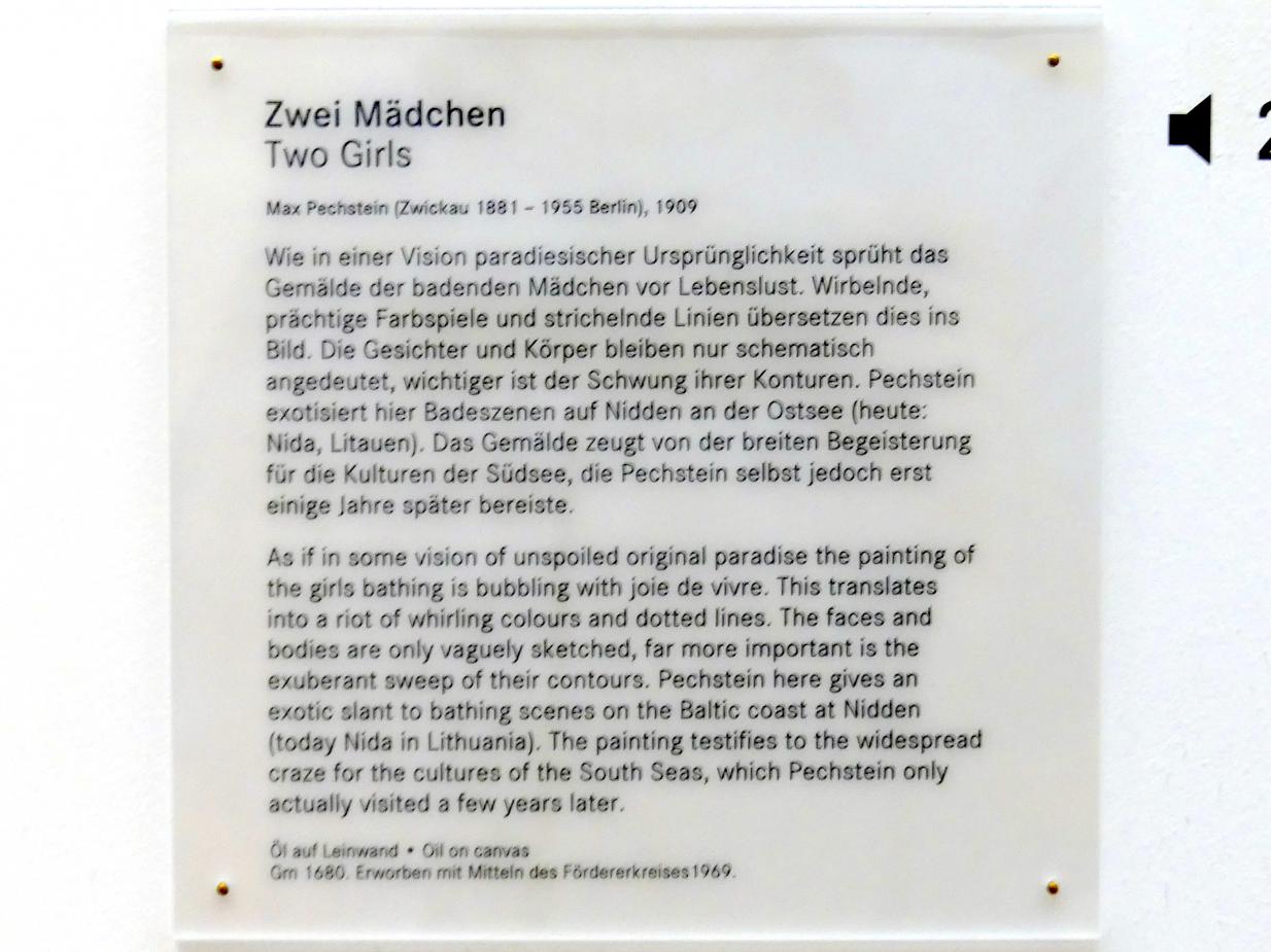 Max Pechstein (1895–1953), Zwei Mädchen, Nürnberg, Germanisches Nationalmuseum, Saal 211, 1909, Bild 2/2