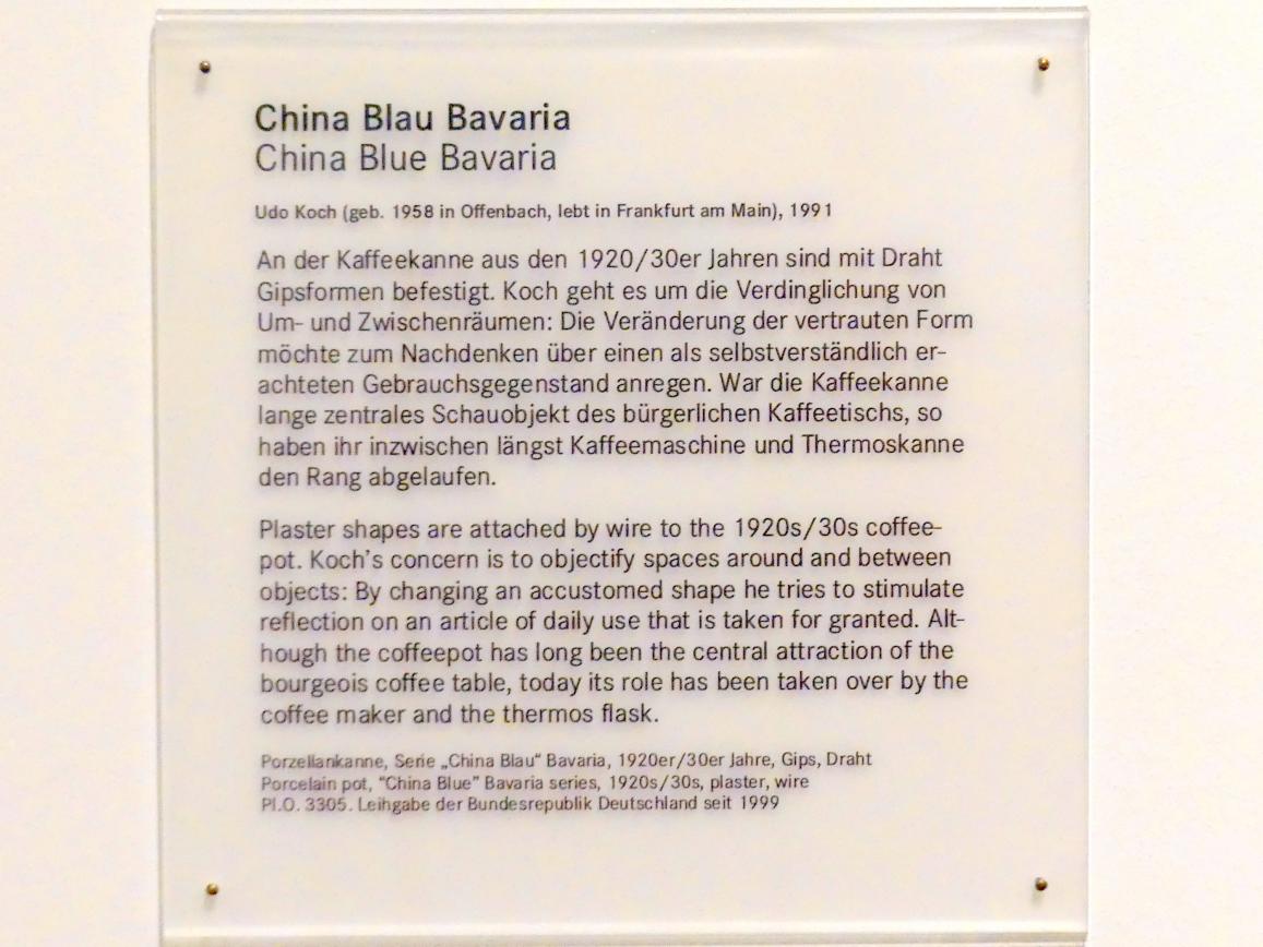 Udo Koch (1991), China Blue Bavaria, Nürnberg, Germanisches Nationalmuseum, Saal 226, 1991, Bild 4/4