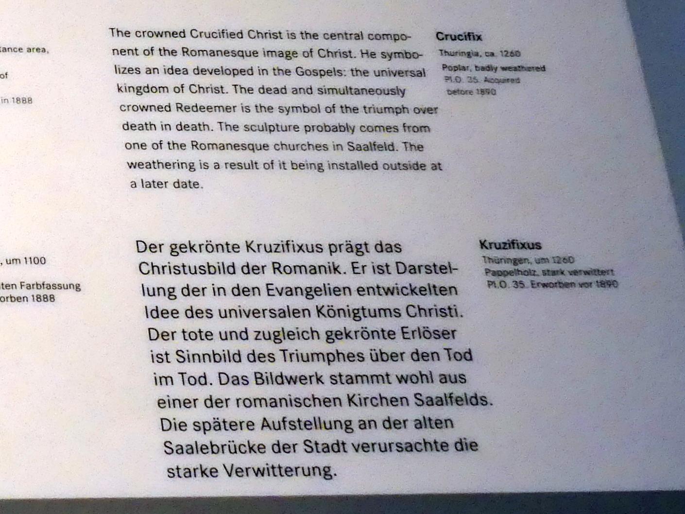 Kruzifixus, Nürnberg, Germanisches Nationalmuseum, Saal 14, um 1260, Bild 2/2