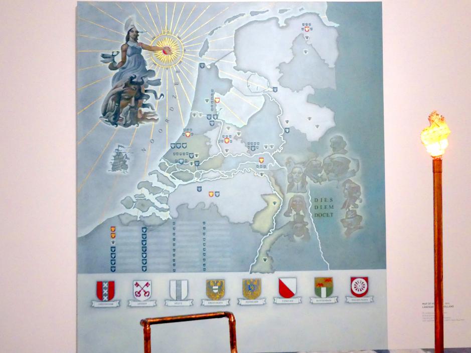 Lucy McKenzie (1997–2019), Landkarte von Holland, München, Museum Brandhorst, Ausstellung "Lucy McKenzie - Prime Suspect" vom 10.09.2020 - 21.02.2021, Saal -1.7, 2015