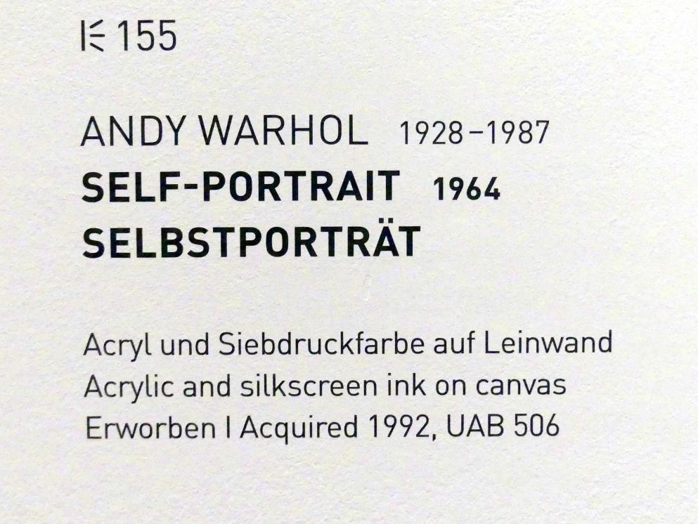 Andy Warhol (1956–1986), Selbstporträt, München, Museum Brandhorst, Saal 0.3, 1964, Bild 2/2