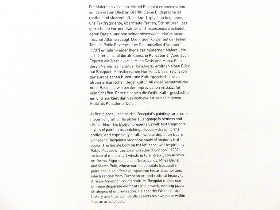 Jean-Michel Basquiat (1983–1987), Ohne Titel, München, Museum Brandhorst, Saal 0.4, 1983, Bild 3/3