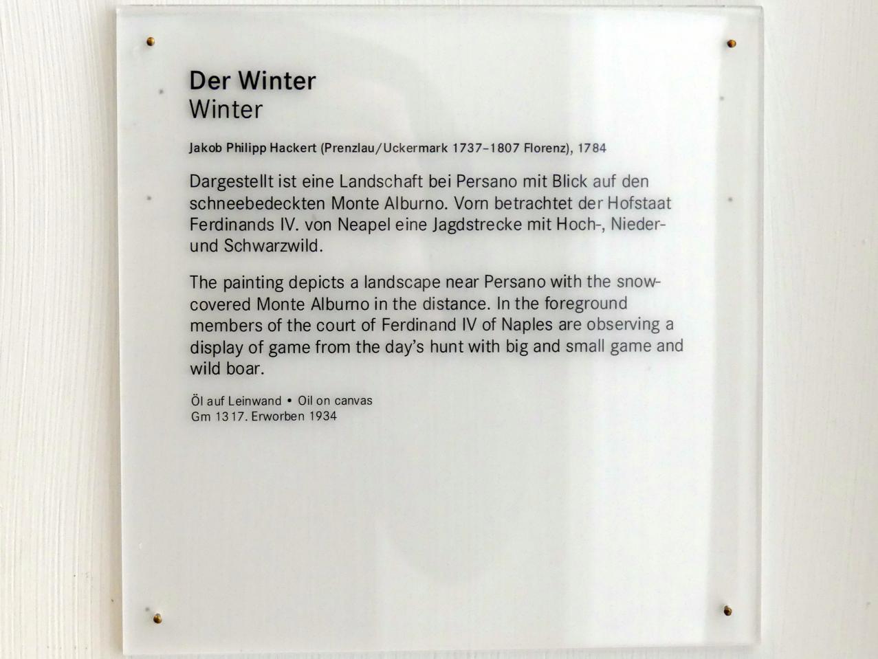 Jakob Philipp Hackert (1772–1805), Der Winter, Nürnberg, Germanisches Nationalmuseum, 19. Jahrhundert - 2, 1784, Bild 2/2
