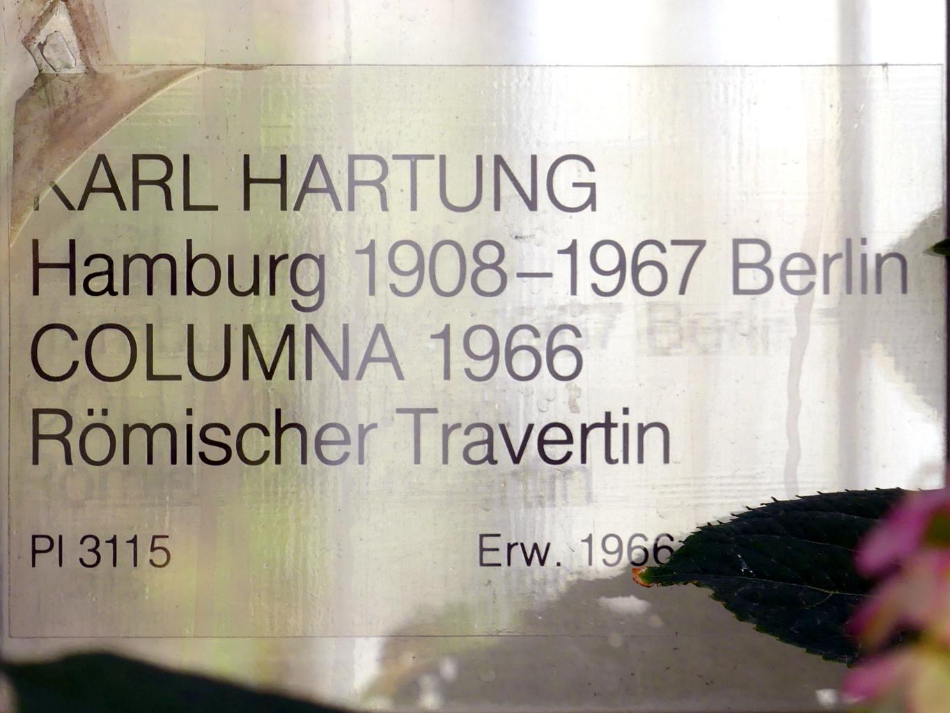 Karl Hartung (1950–1966), Columna, Nürnberg, Germanisches Nationalmuseum, Kleiner Klosterhof, 1966, Bild 8/8