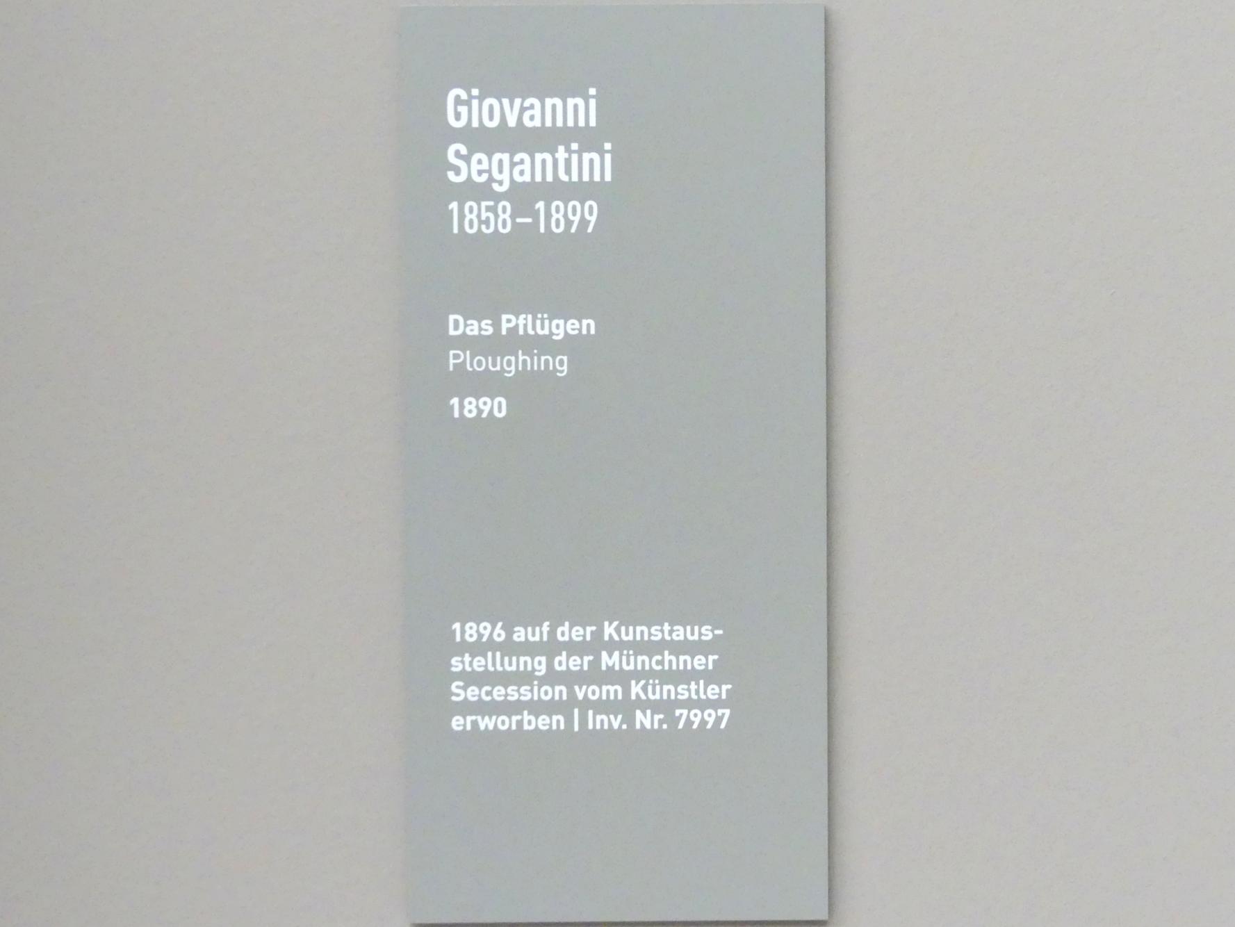 Giovanni Segantini (1881–1896), Das Pflügen, München, Neue Pinakothek in der Alten Pinakothek, Saal III, 1890, Bild 2/2