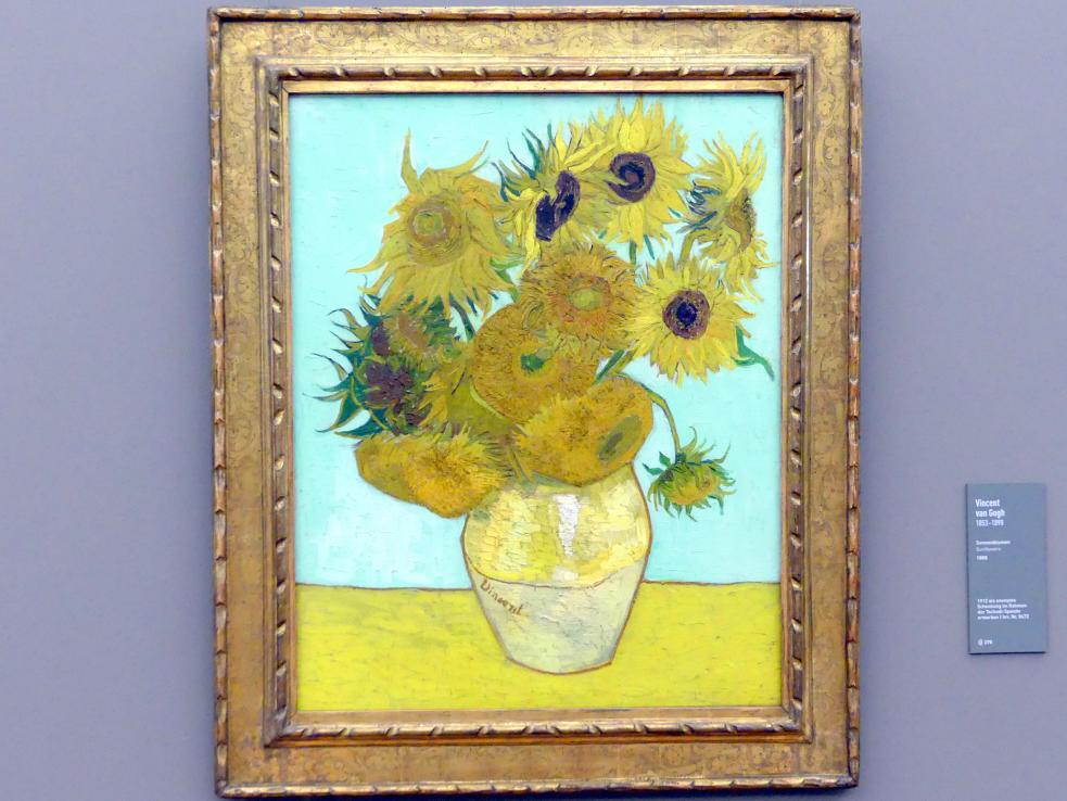 Vincent van Gogh (1882–1890), Sonnenblumen, München, Neue Pinakothek in der Alten Pinakothek, Saal III, 1888, Bild 1/2