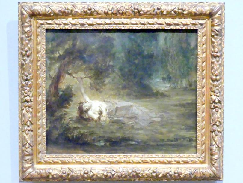 Eugène Delacroix (1820–1862), Der Tod der Ophelia, München, Neue Pinakothek in der Alten Pinakothek, Saal IIc, 1838, Bild 1/2
