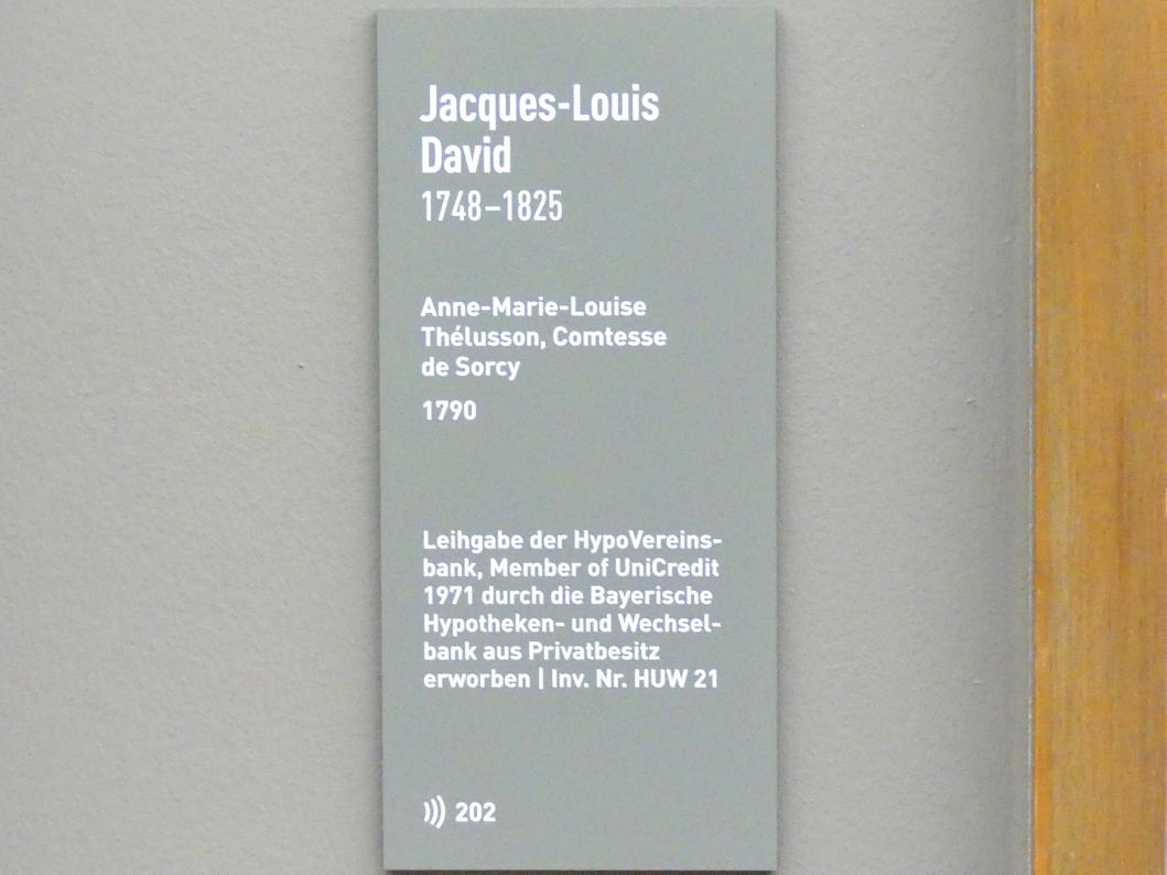 Jacques-Louis David (1782–1824), Anne-Marie-Louise Thélusson, Comtesse de Sorcy, München, Neue Pinakothek in der Alten Pinakothek, Saal II, 1790, Bild 2/2
