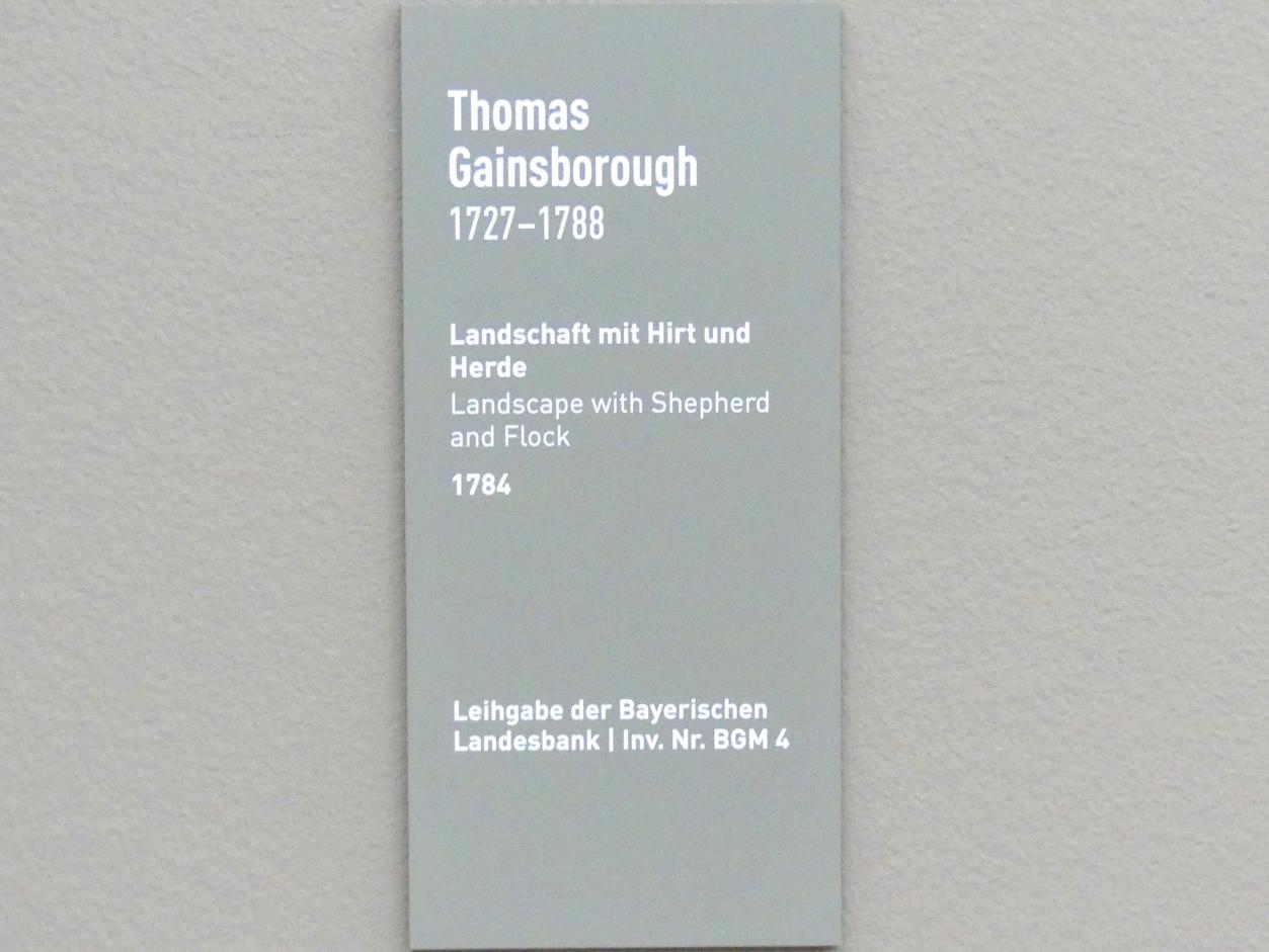 Thomas Gainsborough (1748–1788), Landschaft mit Hirt und Herde, München, Neue Pinakothek in der Alten Pinakothek, Saal II, 1784, Bild 2/2