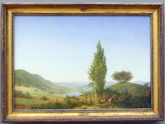 Caspar David Friedrich (1798–1836), Der Sommer (Landschaft mit Liebespaar), München, Neue Pinakothek in der Alten Pinakothek, Saal I, 1807, Bild 1/2