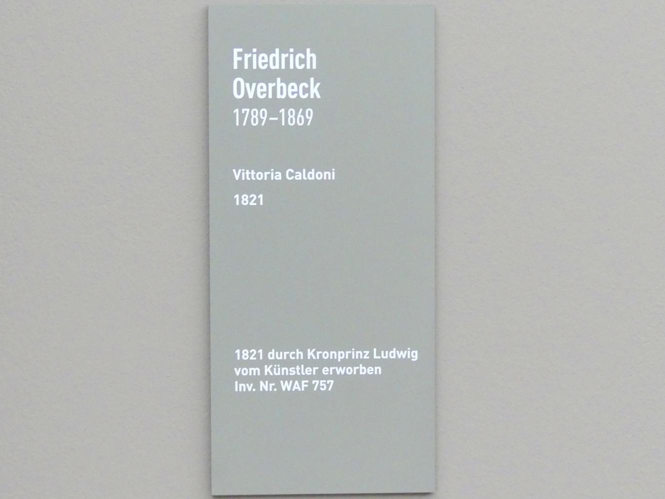 Friedrich Overbeck (1808–1867), Vittoria Caldoni, München, Neue Pinakothek in der Alten Pinakothek, Saal I, 1821, Bild 2/2